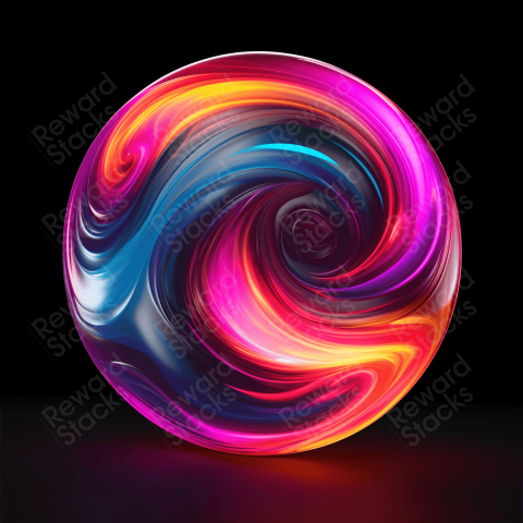 Neon rainbow fire ball