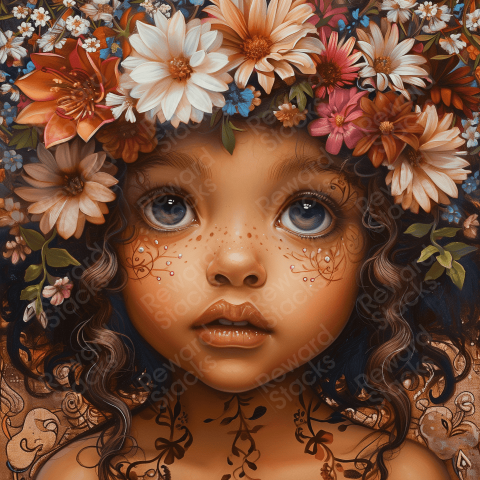 Girl with flowers in her hair