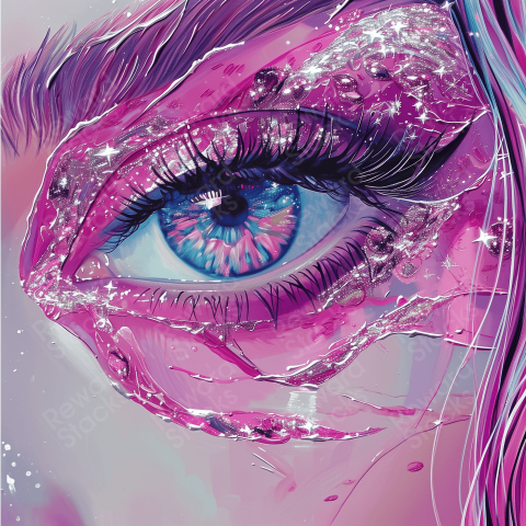 Pink Eyeshadow Makeup Close-up