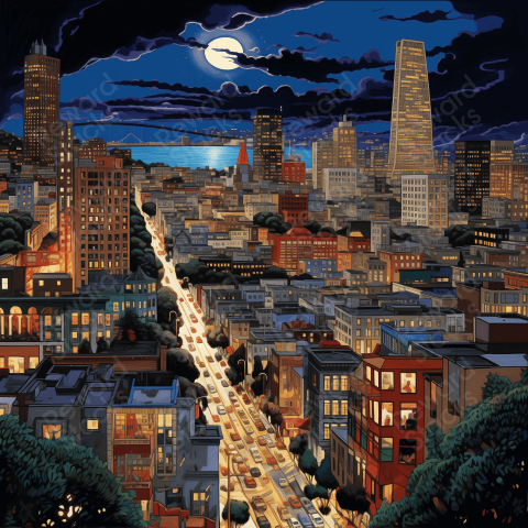 San Francisco city view night
