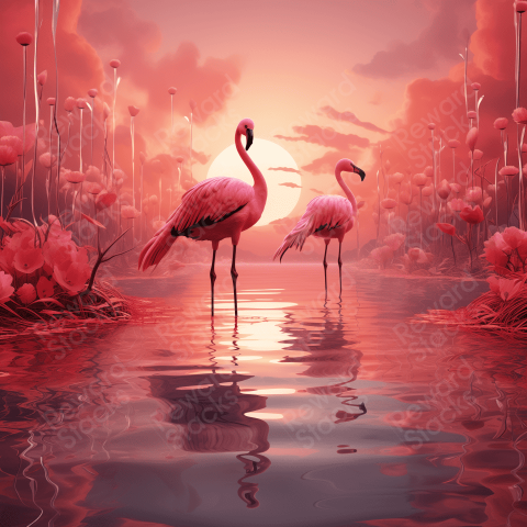 Surrealistic Flamingo