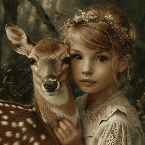 Deer and girl