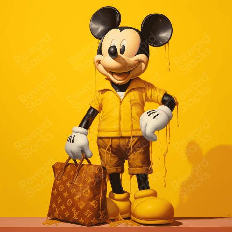 Louis Vuitton on a yellow Disney style