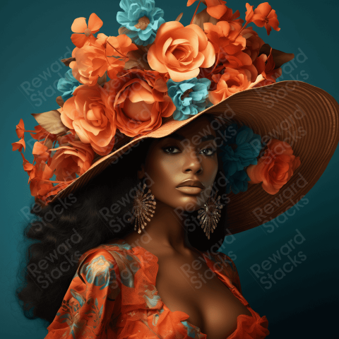 Beautiful woman wearing a large hat