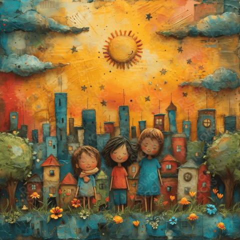 Watercolour ink painting