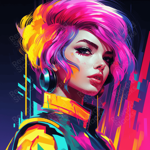 Graphic illustration cyberpunk