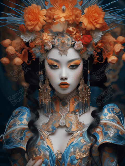 Chinese girl with costumes and makeup