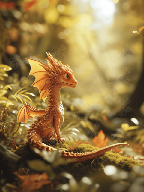 Little dragon  in a forest